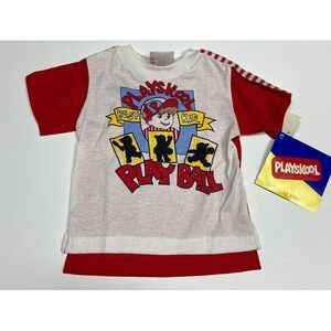 VTG 90's  Playskool Short Sleeve "PLAYBALL" Graphic Jersey Tee 24‎ mnth New